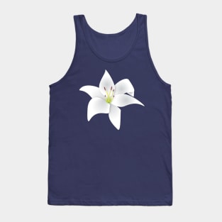 White Lily Flower Tank Top